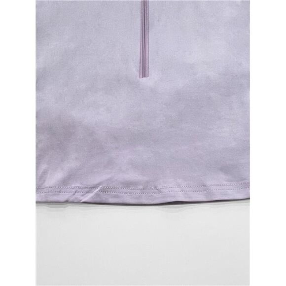 Half Zip Long Sleeve Crop T-Shirt - Picture 9 of 9